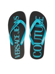 Versace Jeans Couture Japonki 80YA3SQ7 ZSS81 Turkusowy. Niebieskie klapki i japonki męskie Versace Jeans Couture, bez wzorów, z jeansu. Za 249.99 zł.