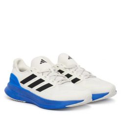 Buty do biegania adidas. Białe buty do biegania męskie ADIDAS, bez wzorów, bez zapięcia, do biegania. Za 349.99 zł.