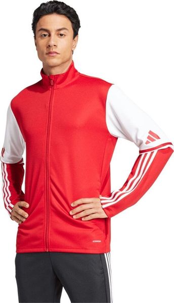 Bluza męska adidas Squadra 25 Training czerwono-biała JD2979 S. Białe bluzy nierozpinane męskie ADIDAS, m, bez wzorów, bez ramiączek, bez kaptura. Za 115.41 zł.