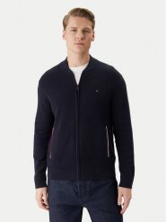 Tommy Hilfiger Kardigan MW0MW41543 Granatowy Regular Fit. Niebieskie kardigany męskie Tommy Hilfiger, bez wzorów, z bawełny, bez kołnierzyka, bez ramiączek. Za 749.99 zł.