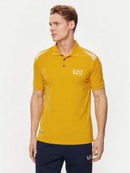 EA7 Emporio Armani Polo 3DPF51 PJULZ 1680 Żółty Regular Fit. Żółte koszulki polo męskie EA7 Emporio Armani, m, bez wzorów, z bawełny, bez kołnierzyka, bez ramiączek. Za 379.99 zł.