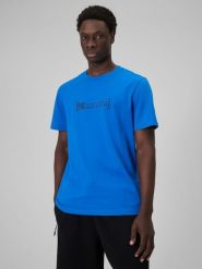4F T-shirt regular z nadrukiem męski - niebieski 3XL. Niebieskie t-shirty męskie 4f, m, bez wzorów, z bawełny, bez kołnierzyka, bez ramiączek. Za 59.99 zł.