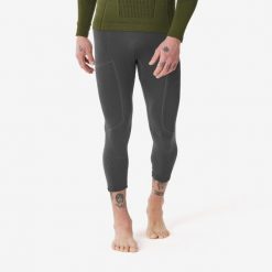 Legginsy termoaktywne narciarskie męskie Quechua BL 900 tech 3/4. Czarne bielizna termoaktywna męska WED'ZE, m, bez wzorów, z elastanu, bez ramiączek, narciarskie. Za 129.99 zł.