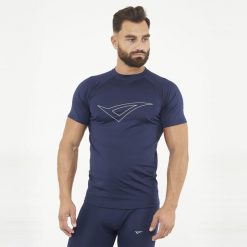 Koszulka termiczna treningowa IRONBOY TEE. Niebieskie bielizna termoaktywna męska Legea, m, bez wzorów, bez ramiączek. W wyprzedaży za 85.50 zł.