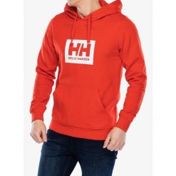 Bluza z kapturem męska Helly Hansen HH Box Hoodie. Czerwone bluzy nierozpinane męskie Helly Hansen, m, bez wzorów, casualowe, bez ramiączek, z kapturem. Za 272.99 zł.