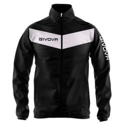 Kurtka piłkarska dla dorosłych Givova Rain Scudo czarno-biała. Białe kurtki męskie Givova, xl, bez wzorów, sportowe, bez ramiączek, bez kaptura. Za 151.00 zł.