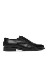 Gino Rossi Półbuty EO-RICCARDO-01 125AM Czarny. Czarne eleganckie półbuty męskie Gino Rossi, ze skóry, wizytowe, bez obcasa, bez zapięcia. Za 319.99 zł.