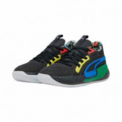 Obuwie Koszykarskie dla Dorosłych Puma Court Rider Chaos Czarny. Czarne buty do biegania męskie Puma, bez wzorów, z materiału, bez zapięcia, do biegania. Za 362.99 zł.
