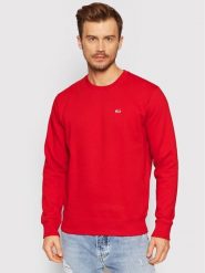 Tommy Jeans Bluza Fleece DM0DM09591 Czerwony Regular Fit. Czerwone bluzy nierozpinane męskie Tommy Jeans, m, bez wzorów, z jeansu, bez ramiączek, bez kaptura. Za 209.99 zł.