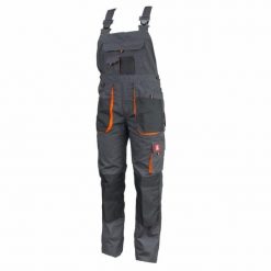 Spodnie robocze ogrodniczki kieszenie wielofunkcyjne bojówki wzmocnienia Oxford powłoka PU branża budowlana remontowa mechanicy szare stalowe pomarańc. Szare długie spodnie sportowe męskie URGENT, bez wzorów. Za 60.85 zł.
