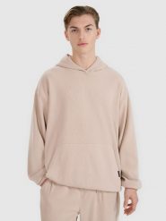 4F Bluza dresowa nierozpinana z kapturem męska - beżowa XL. Brązowe bluzy nierozpinane męskie 4f, m, bez wzorów, z dresówki, klasyczne, bez ramiączek, z kapturem. W wyprzedaży za 79.99 zł.
