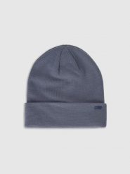 4F Czapka beanie uniseks - granatowa Uniwersalny. Niebieskie czapki męskie 4f, na zimę, bez wzorów, z materiału. Za 39.99 zł.
