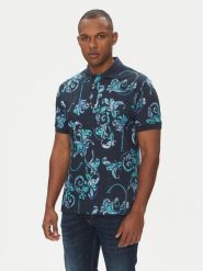 Versace Jeans Couture Polo 78GAG6S0 Granatowy Regular Fit. Niebieskie koszulki polo męskie Versace Jeans Couture, m, bez wzorów, z bawełny, bez kołnierzyka, bez ramiączek. Za 819.99 zł.
