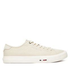Tenisówki Tommy Hilfiger. Brązowe trampki męskie Tommy Hilfiger, bez wzorów, street, bez zapięcia. Za 249.99 zł.