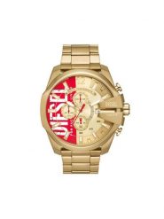 Diesel Zegarek Mega Chief DZ4642 Złoty. Żółte zegarki męskie Diesel, złote. Za 1,379.00 zł.