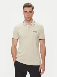 BOSS Polo Paddy Pro 50469102 Beżowy Regular Fit. Brązowe koszulki polo męskie Boss, l, bez wzorów, z bawełny, bez kołnierzyka, bez ramiączek. Za 309.99 zł.
