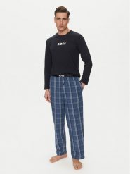 BOSS Piżama Easy Long Set 50535882 Granatowy Regular Fit. Niebieskie piżamy męskie Boss, m, bez wzorów, z bawełny, bez kołnierzyka, bez ramiączek. Za 299.99 zł.