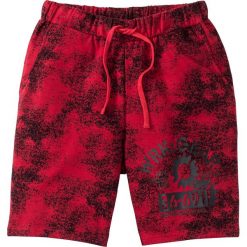 Bermudy dresowe bonprix ciemnoczerwony z nadrukiem. Spodnie dresowe męskie marki bonprix. Za 59.99 zł.