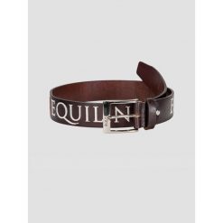 Skórzany pasek z haftem Equiline. Brązowe paski męskie EQODE BY EQUILINE, bez wzorów. Za 517.00 zł.