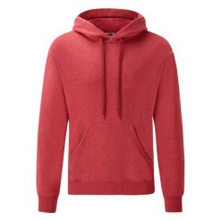 Męska Klasyczna Bluza Z Kapturem. Czerwone bluzy nierozpinane męskie Fruit of the Loom, m, bez wzorów, klasyczne, bez ramiączek, z kapturem. Za 81.99 zł.