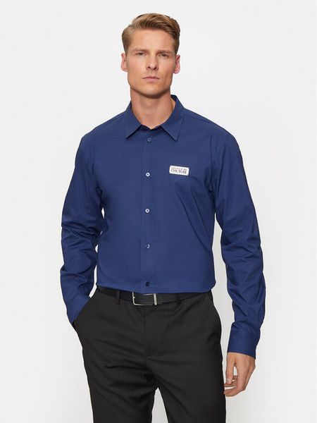 Versace Jeans Couture Koszula 77GALYR1 Granatowy Regular Fit. Niebieskie koszule męskie Versace Jeans Couture, m, bez wzorów, z bawełny, bez kołnierzyka, bez ramiączek. Za 399.99 zł.