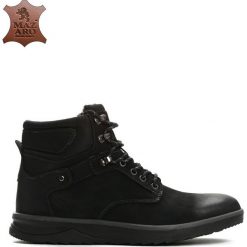Czarne Skórzane Botki Release. Buty zimowe męskie marki Born2be. Za 94.99 zł.