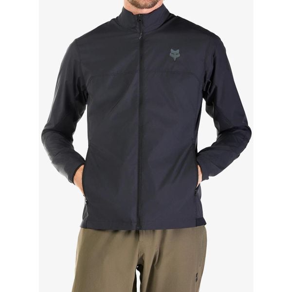 Kurtka rowerowa męska Fox Ranger Wind Jacket. Czarne kurtki męskie FOX, m, bez wzorów, sportowe, bez ramiączek, bez kaptura. Za 366.99 zł.