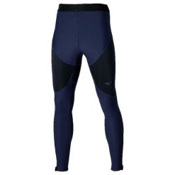Legginsy Mizuno Tech Thermal Charge. Niebieskie legginsy męskie Mizuno, bez wzorów, do biegania. W wyprzedaży za 367.50 zł.