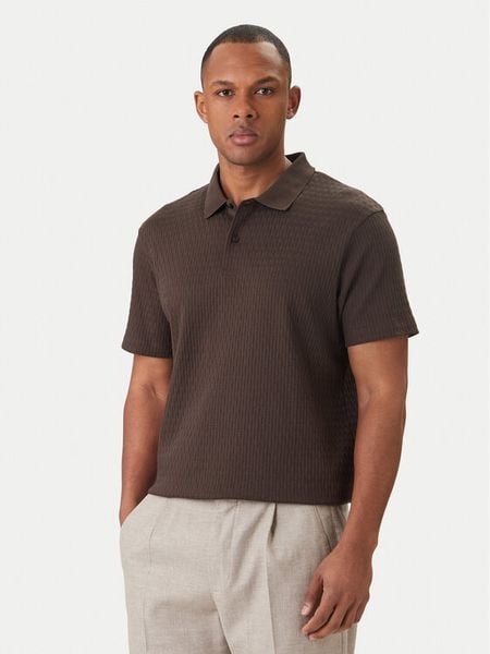 JOOP! Polo Jorge 30101934 Brązowy Slim Fit. Brązowe koszulki polo męskie JOOP!, m, bez wzorów, z bawełny, bez kołnierzyka, bez ramiączek. Za 479.99 zł.