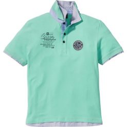 Shirt polo z podwójnym kołnierzykiem bonprix zielony miętowy. Koszulki polo męskie marki bonprix. Za 37.99 zł.