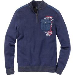 Sweter ze stójką bonprix indygo. Swetry męskie marki bonprix. Za 79.99 zł.
