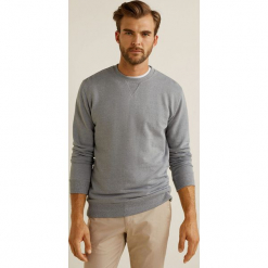 Mango Man - Bluza Nola3. Szare bluzy nierozpinane męskie Mango Man, z bawełny. W wyprzedaży za 69.90 zł.