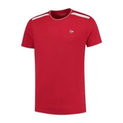 Koszulka sportowa męska Dunlop Club Crew Tee. Czerwone t-shirty sportowe męskie Dunlop, m, bez wzorów, sportowe, bez ramiączek. Za 139.99 zł.