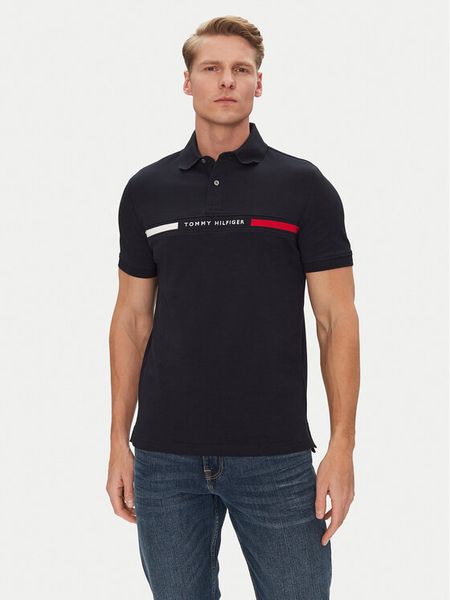 Tommy Hilfiger Polo Chest Insert MW0MW38130 Granatowy Regular Fit. Niebieskie koszulki polo męskie Tommy Hilfiger, m, bez wzorów, z bawełny, bez kołnierzyka, bez ramiączek. Za 219.99 zł.