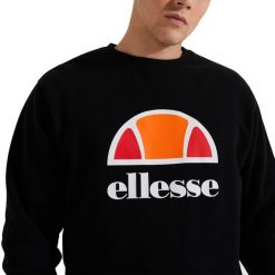 Bluza treningowa męska Ellesse Perc Sweatshirt. Czarne bluzy nierozpinane męskie Ellesse, m, bez wzorów, bez ramiączek, bez kaptura. Za 159.99 zł.