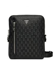 Guess Saszetka HMTODEP5118 Czarny. Czarne saszetki męskie Guess, z aplikacjami, ze skóry. Za 219.99 zł.