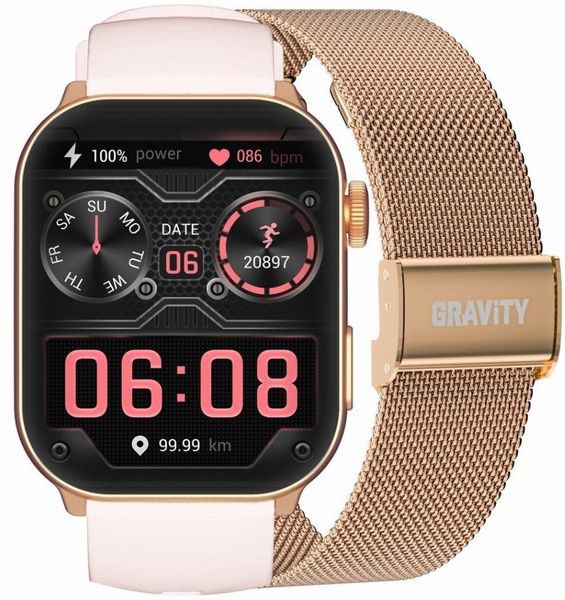 SMARTWATCH UNISEX GRAVITY GT28-6 - ROZMOWY BLUETOOTH, DODATKOWY PASEK (sg037f). Zegarki smartwatch Gravity. Za 132.82 zł.