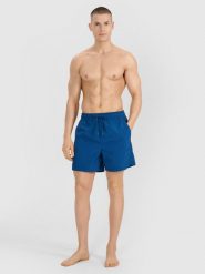 4F Spodenki plażowe boardshorty męskie - turkusowe XL. Niebieskie szorty męskie 4f, bez wzorów, z syntetyku, wakacyjne. W wyprzedaży za 79.99 zł.