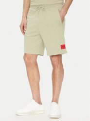 HUGO Szorty sportowe Diz222 50466196 Zielony Regular Fit. Zielone szorty sportowe męskie Hugo, bez wzorów, z bawełny, sportowe. Za 239.99 zł.