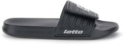 LOTTO KLAPKI RICO STRAP II ALL BLACK/SILVER METAL 2. Czarne klapki i japonki męskie Lotto, bez wzorów. Za 80.81 zł.