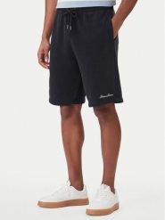 Guess Jeans Szorty sportowe M6GD49 KCPR1 Czarny Regular Fit. Czarne szorty sportowe męskie Guess Jeans, z aplikacjami, z bawełny, sportowe. Za 299.99 zł.