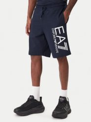 EA7 Emporio Armani Szorty sportowe 7M001414 AF22266 UB102 Granatowy Regular Fit. Niebieskie szorty sportowe męskie EA7 Emporio Armani, bez wzorów, z bawełny, sportowe. Za 409.99 zł.