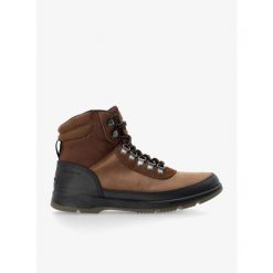 Buty zimowe męskie Sorel Ankeny II Hiker Plus WP. Brązowe buty trekkingowe męskie Sorel, na zimę, bez wzorów, sportowe, bez obcasa, bez zapięcia. Za 471.99 zł.