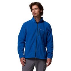 Polar turystyczny męski Fast Trek II Full Zip Fleece. Niebieskie bluzy z polaru męskie Columbia, m, bez wzorów, z polaru, sportowe, bez ramiączek, bez kaptura. Za 229.99 zł.