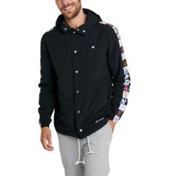Kurtka turystyczna męska Champion Authentic Collection. Czarne kurtki męskie CHAMPION, m, bez wzorów, z poliesteru, sportowe, bez ramiączek, bez kaptura. W wyprzedaży za 311.00 zł.