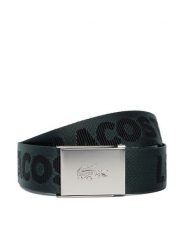 Lacoste Pasek Męski RC4104 Granatowy. Niebieskie paski męskie Lacoste, bez wzorów, z materiału. Za 329.99 zł.