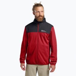 Kurtka softshell męska Jack Wolfskin Feldberg Hoody. Czerwone kurtki męskie Jack Wolfskin, m, bez wzorów, z softshellu, sportowe, bez ramiączek, bez kaptura. Za 409.99 zł.