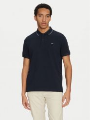 Calvin Klein Polo K10K114141 Granatowy Regular Fit. Niebieskie koszulki polo męskie Calvin Klein, m, bez wzorów, z bawełny, bez kołnierzyka, bez ramiączek. Za 209.99 zł.