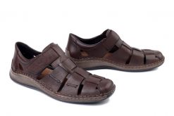 RIEKER 05281-25 brown, półbuty męskie. Brązowe eleganckie półbuty męskie Rieker, bez obcasa, bez zapięcia. Za 369.90 zł.