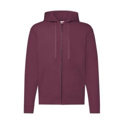 Kurtka z zamkiem błyskawicznym z kapturem Fruit of the Loom Classic. Brązowe kurtki męskie Fruit of the Loom, m, bez wzorów, bez ramiączek, z kapturem. Za 180.50 zł.